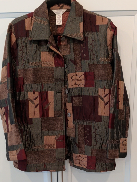 Northern Reflections Jackets & Blazers - Northern Reflections Multitone Patchwork Blazer in Olive, Burgundy & Tan